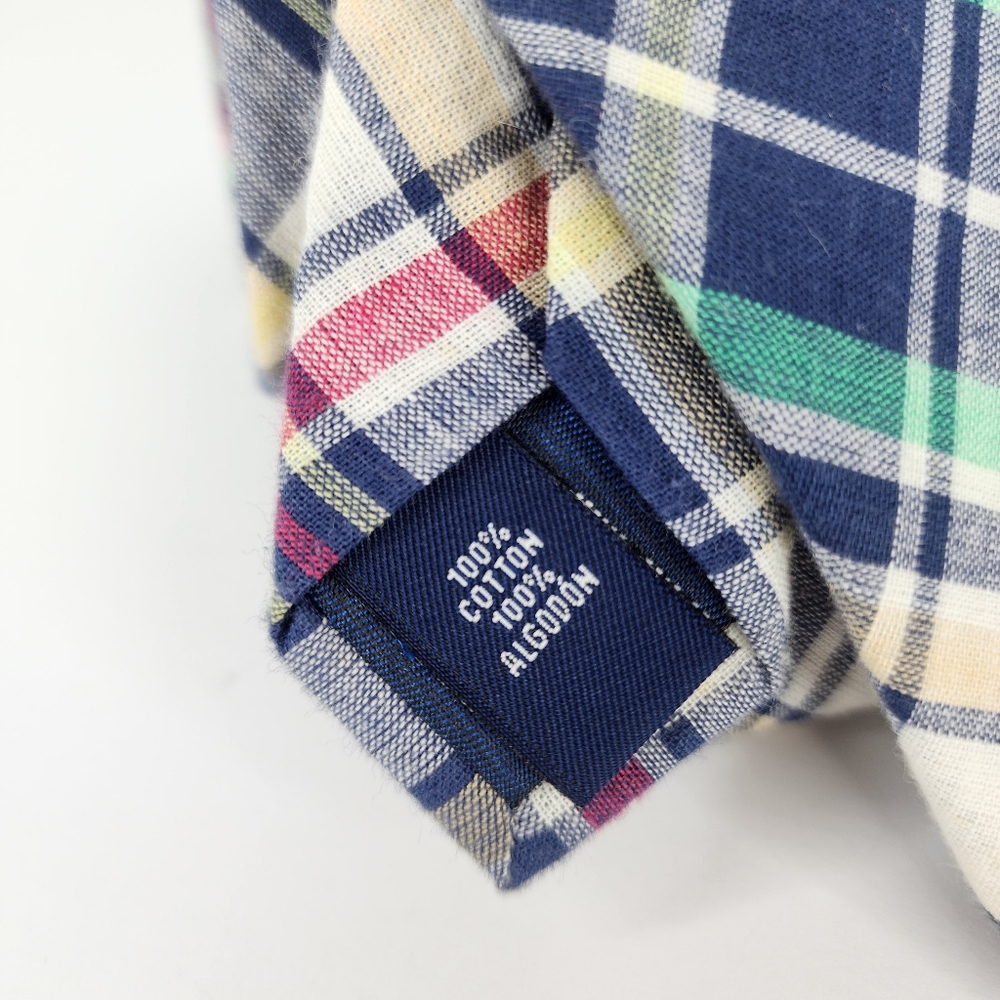 SADDLEBRED Multi-color Plaid Tie. - Picture 5 of 6